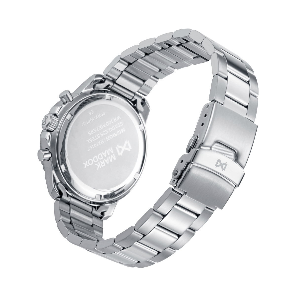 Reloj Hombre Mark Maddox Crono Acero Esfera Negra y Naranja - HM0157-56