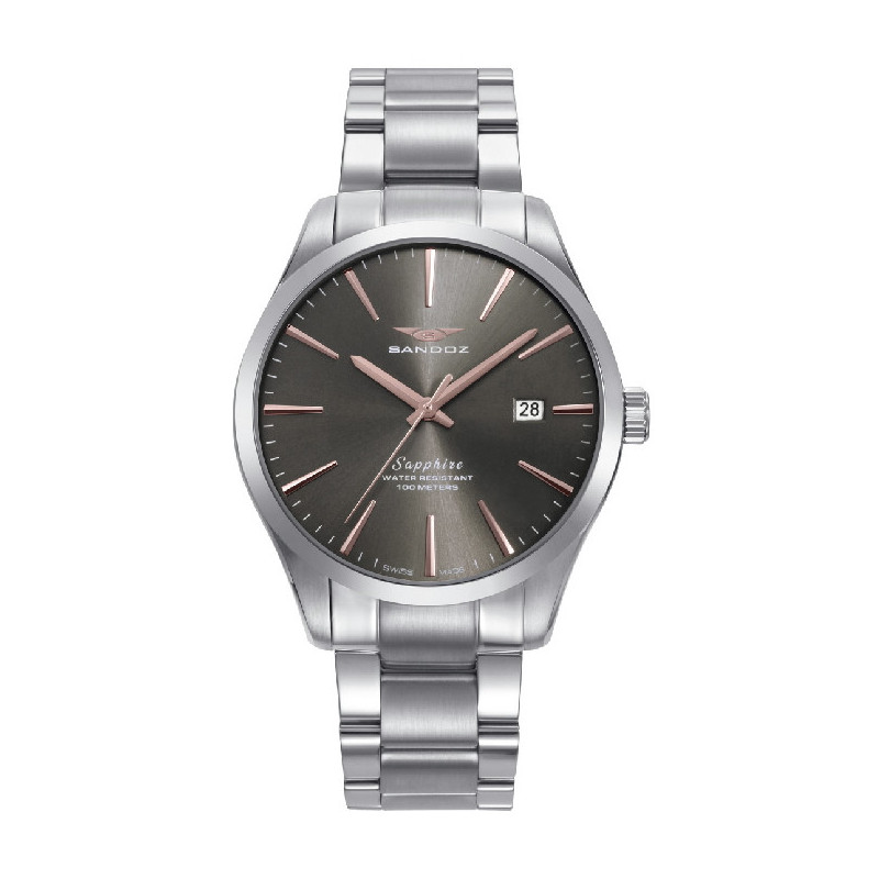 Reloj Hombre Sandoz Cuarzo Suizo Acero Brazalete - 83023-17
