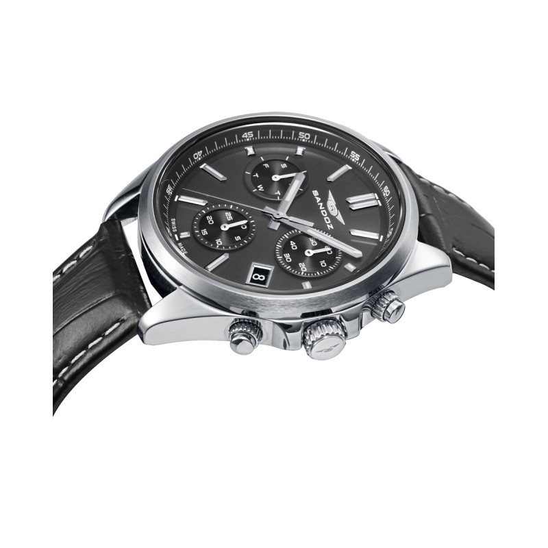 Reloj Hombre Sandoz Crono Suizo Acero Correa 41 mm - 83007-57