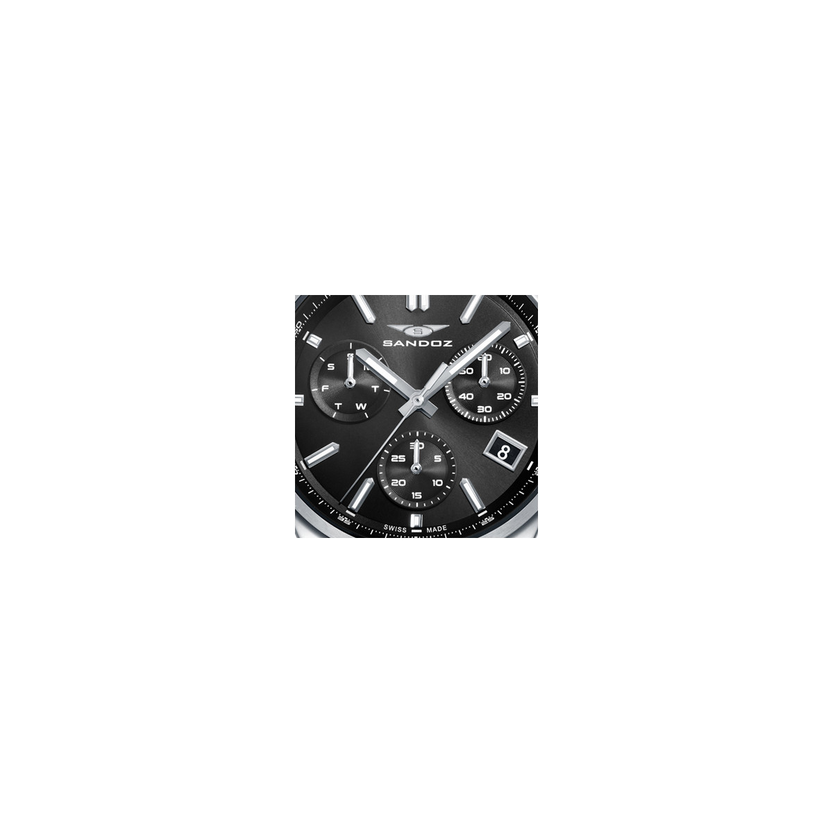 Reloj Hombre Sandoz Crono Suizo Acero Correa 41 mm - 83007-57