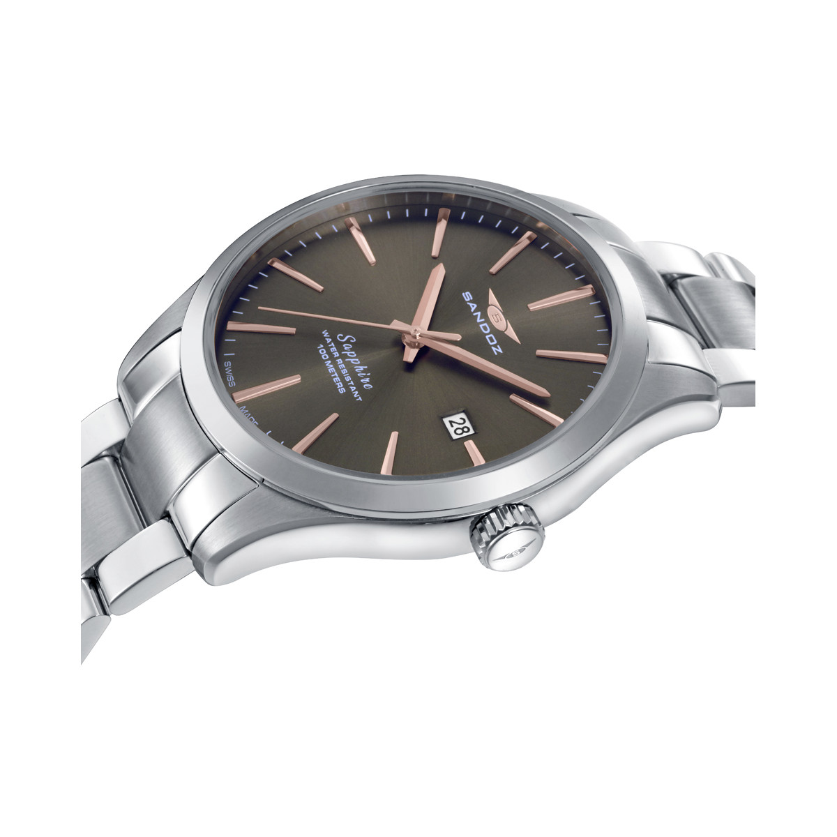 Reloj Hombre Sandoz Cuarzo Suizo Acero Brazalete - 83023-17