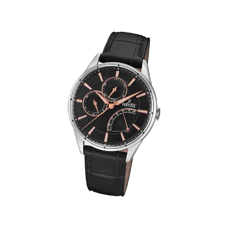 Festina Reloj Hombre Multifunción Acero Correa Negro Tamaño 41 mm - F16974/4