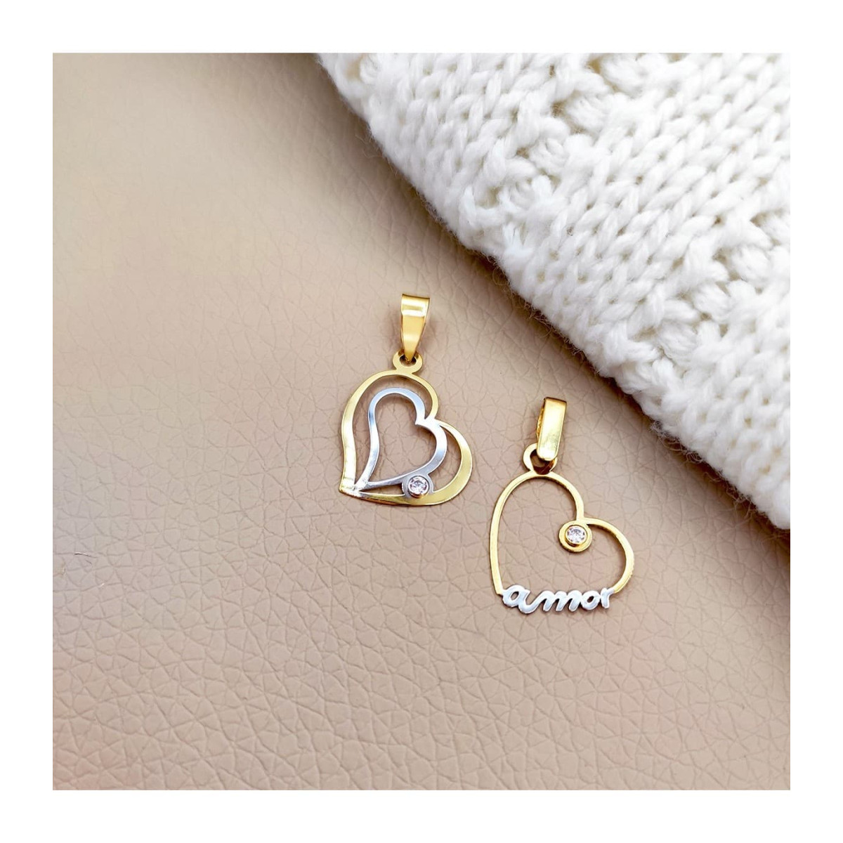 Colgante Mujer Corazón Oro Bicolor 18 Ktes Tam 14 x 16 mm - 000150870