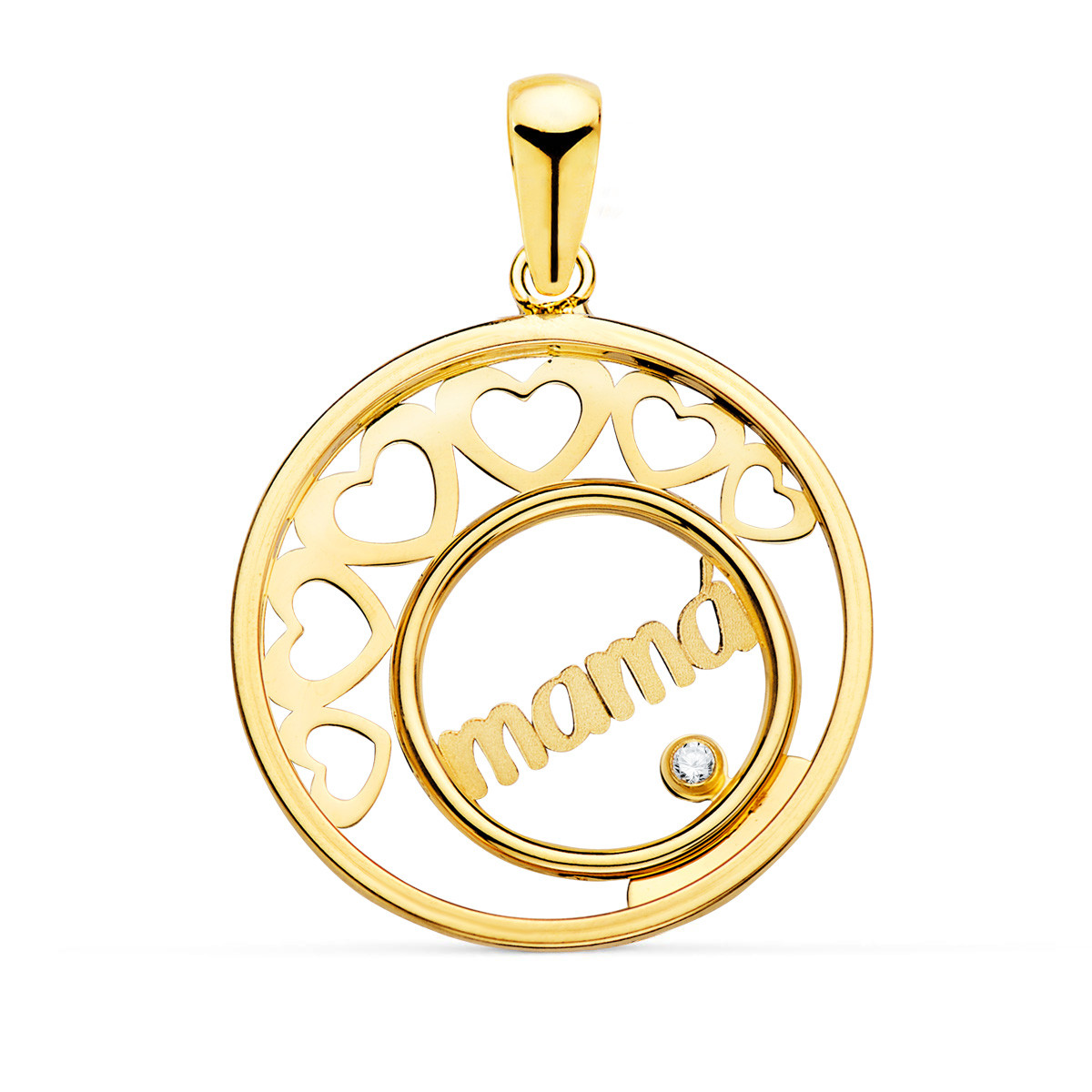Colgante Mujer Oro 18 ktes Máma Corazones 20 mm - 000150100