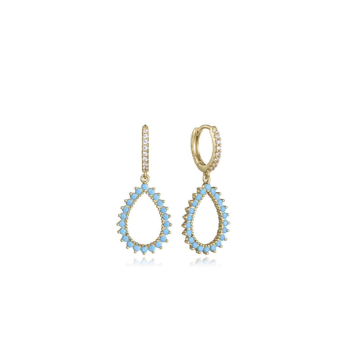 Pendientes Mujer Viceroy Jewels 2367E100-33 Plata Dorada Turquesas Circonitas 32 mm - 000750001