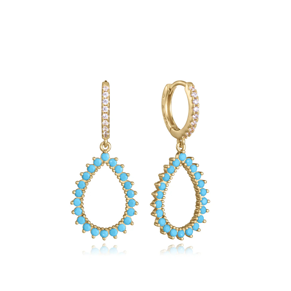 Pendientes Mujer Viceroy Jewels 2367E100-33 Plata Dorada Turquesas Circonitas 32 mm - 000750001