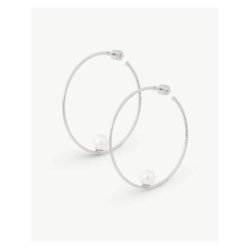 Pendientes Mujer Majorica 16373.01.A.E00.000.1 Aros Acero Perla 60 mm - 000450761