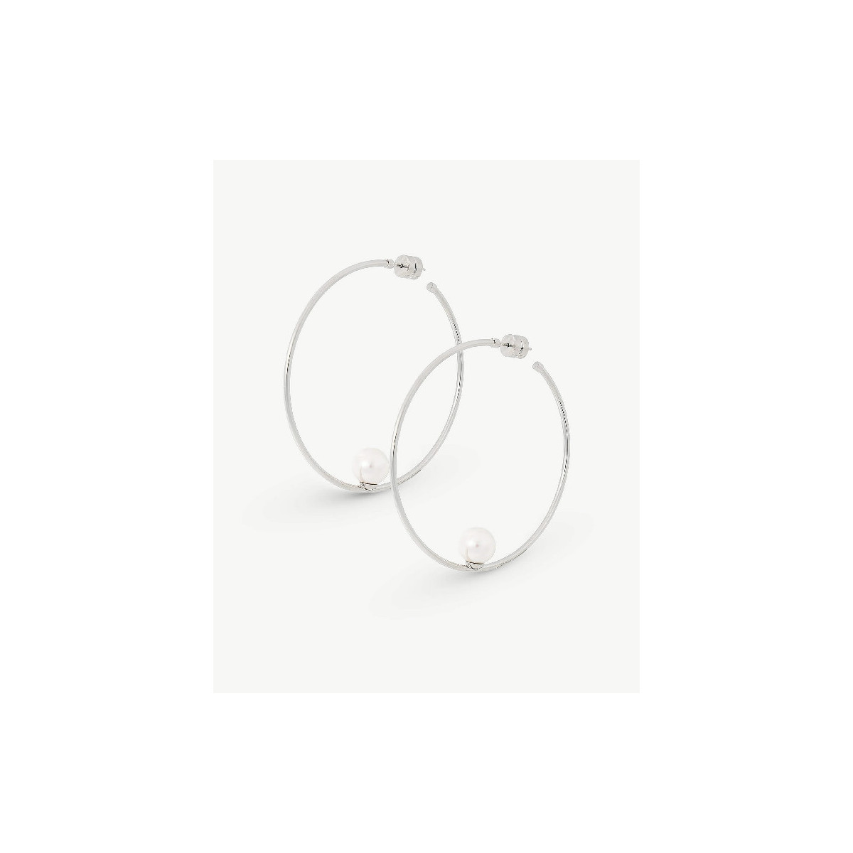 Pendientes Mujer Majorica 16373.01.A.E00.000.1 Aros Acero Perla 60 mm - 000450761