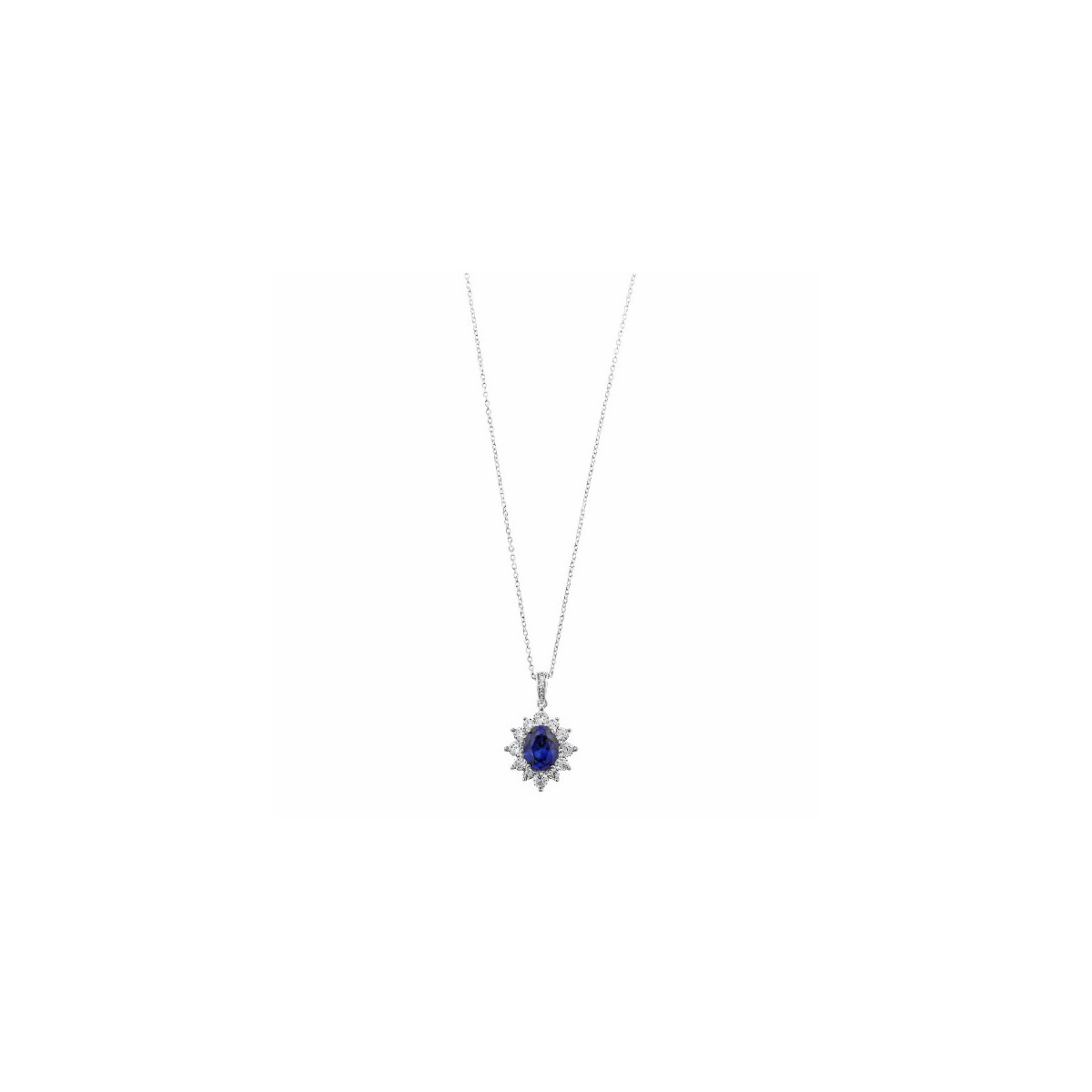 Collar Mujer Salvatore Plata Rosetón Zafiro Circonitas 12 mm - 000230001