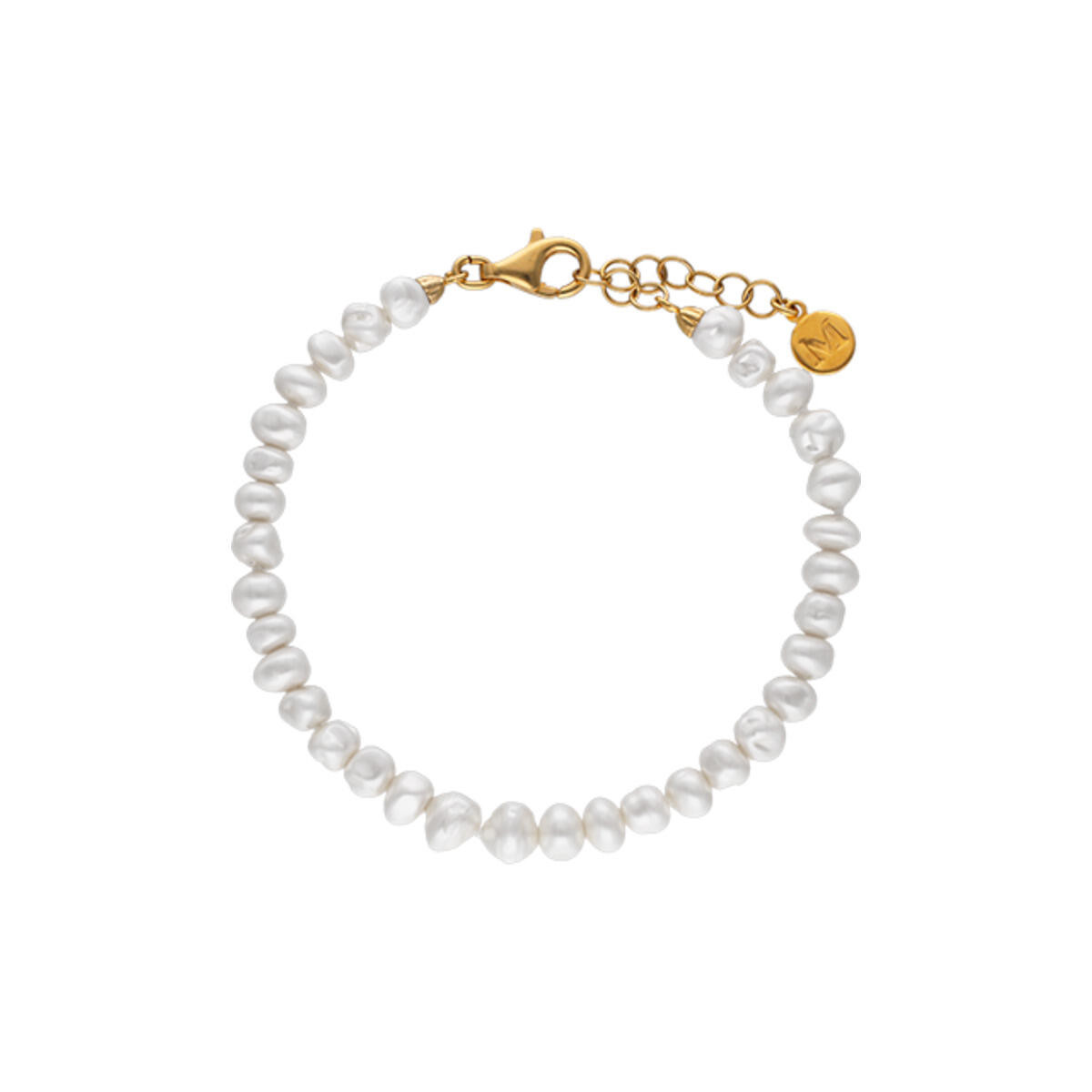 Pulsera Mujer Majorica Plata Dorada Perlas Barrocas 7 mm - 000450022