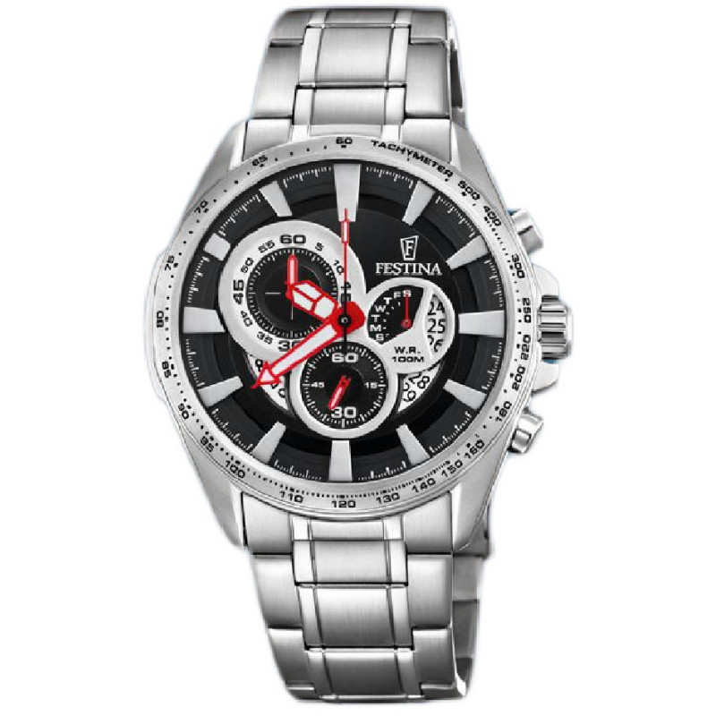 Reloj Hombre Festina Crono Acero Esfera Negra43 mm - F6864/5