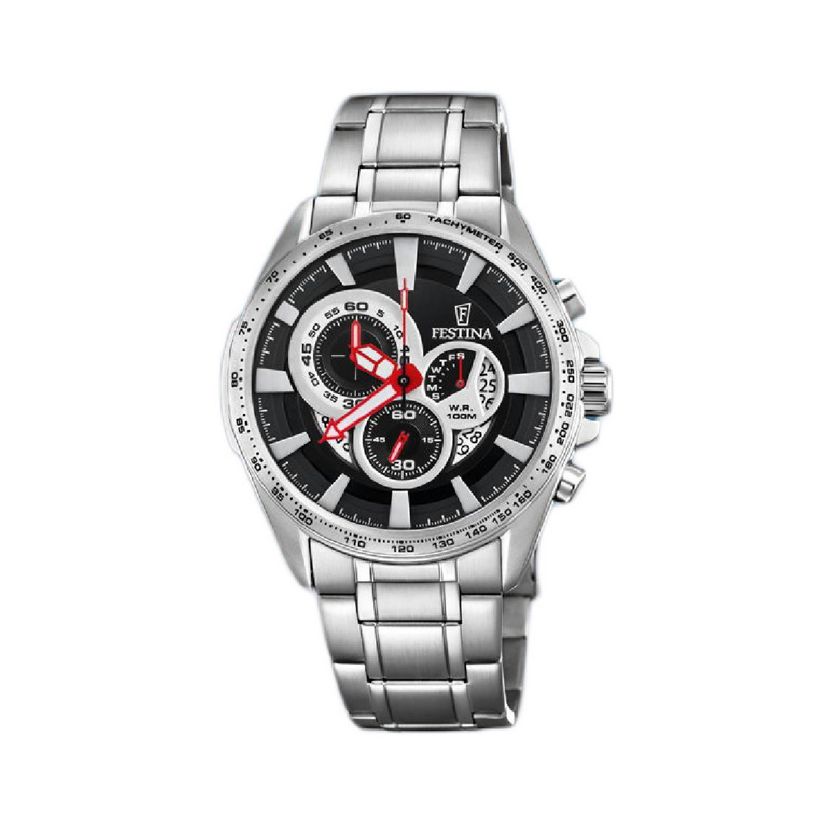 Reloj Hombre Festina Crono Acero Esfera Negra43 mm - F6864/5