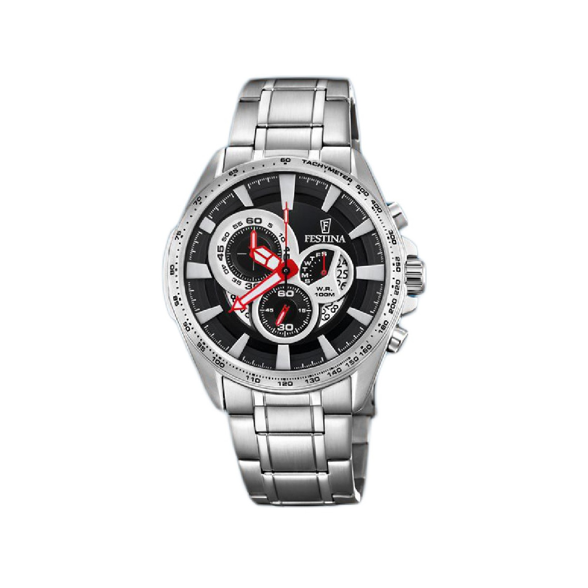 Reloj Hombre Festina Crono Acero Esfera Negra43 mm - F6864/5