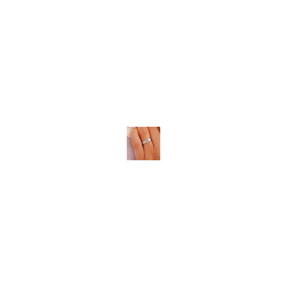 Anillo Mujer Oro Blanco 18 ktes Solitario 13 - 000150749