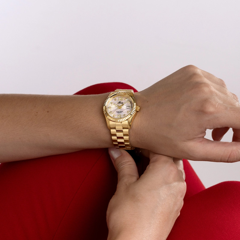 Reloj Mujer Lotus Cuarzo Acero Dorado Nácar 32,5 mm - 18932/1