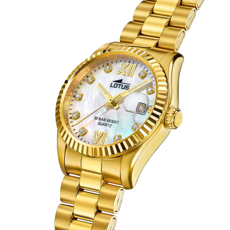 Reloj Mujer Lotus Cuarzo Acero Dorado Nácar 32,5 mm - 18932/1