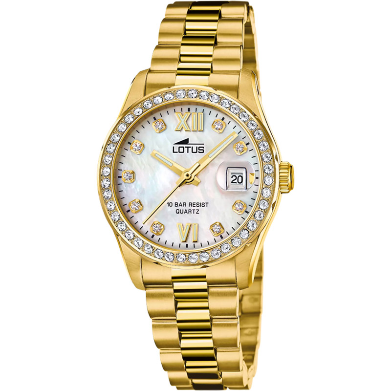 Reloj Mujer Cuarzo Acero Dorado Circonitas Nácar 32,5 mm - 18979/1