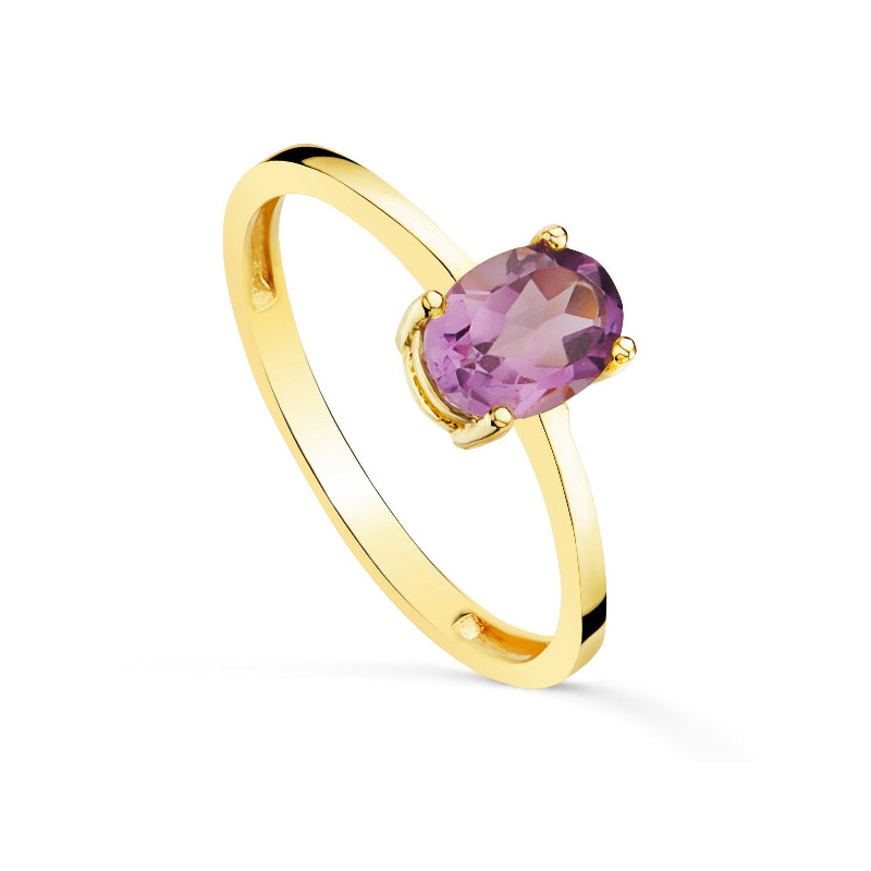 Anillo Mujer Oro 18 Ktes Garras Amatista 14 - 000150109