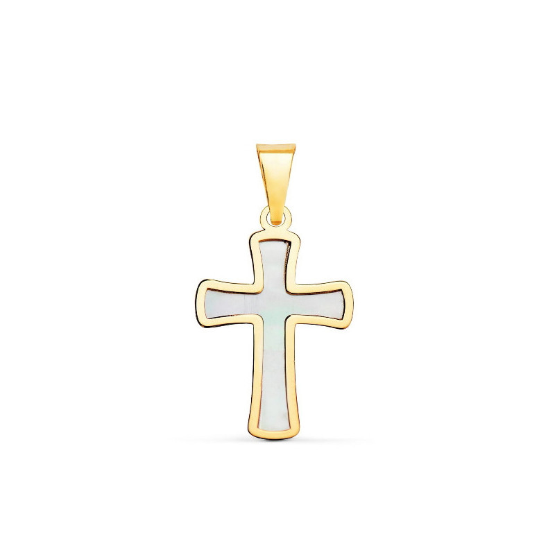 Cruz Niña Oro 18 Ktes Nácar 12 x 18 mm - 000150955