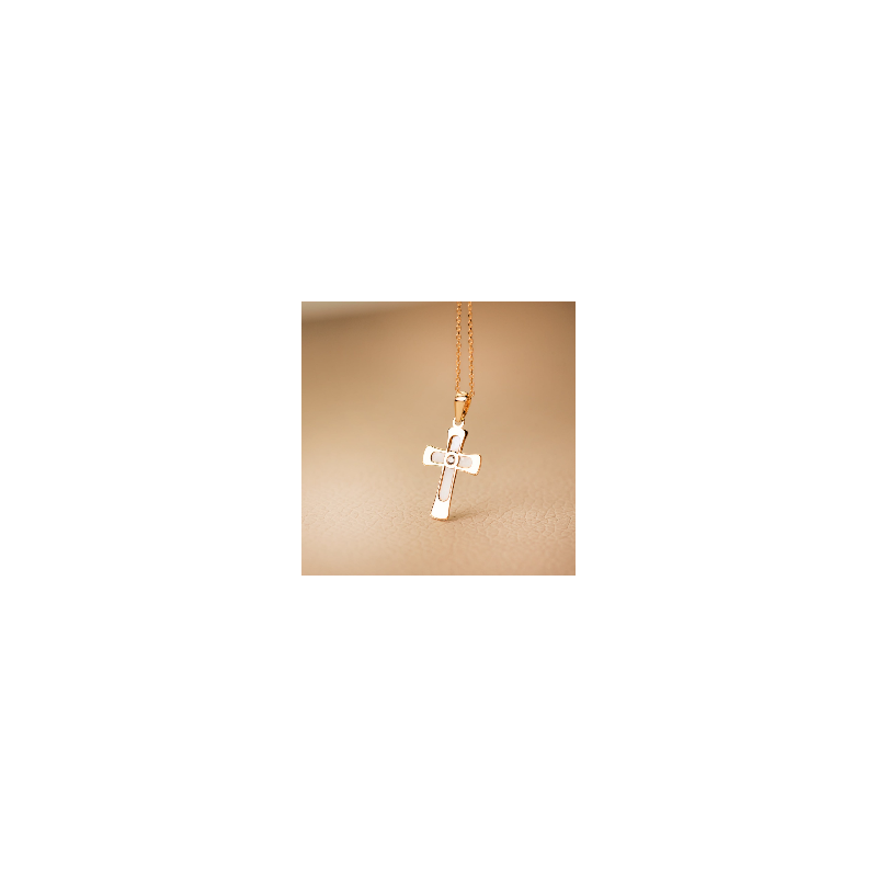 Cruz Niña Oro 18 ktes Nácar 12 x 20 mm - 000150956