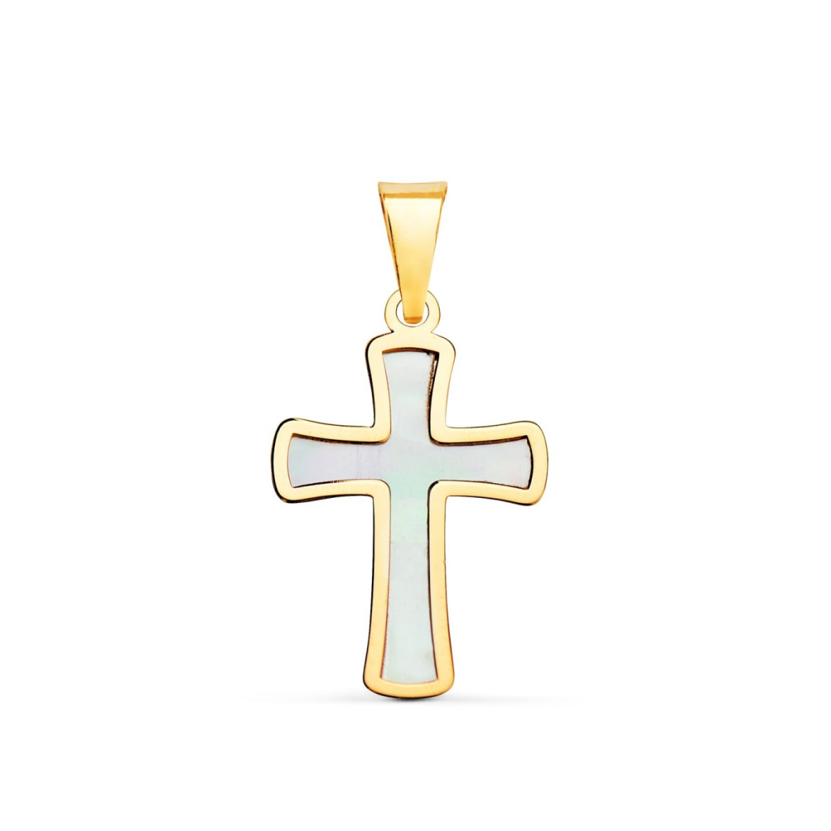 Cruz Niña Oro 18 Ktes Nácar 12 x 18 mm - 000150955