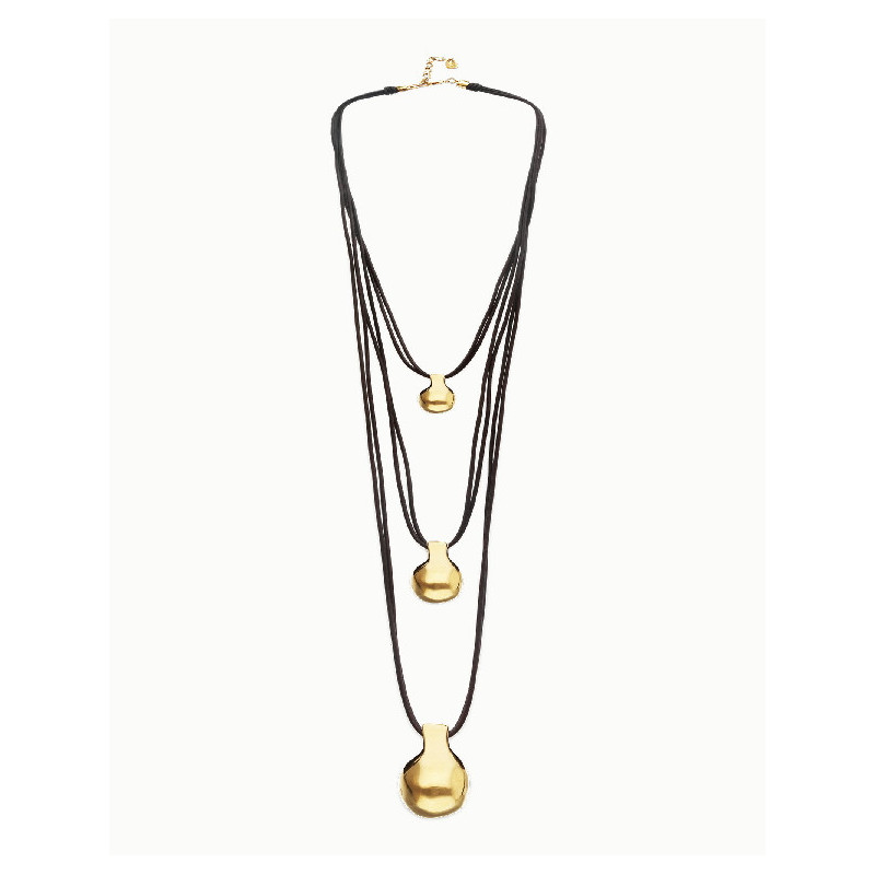 Collar Mujer Uno de 50 COL2044MARMORO0U Chapado oro Cuero Marrón Largo - 000500903