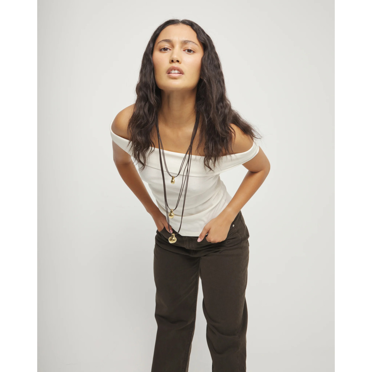 Collar Mujer Uno de 50 COL2044MARMORO0U Chapado oro Cuero Marrón Largo - 000500903