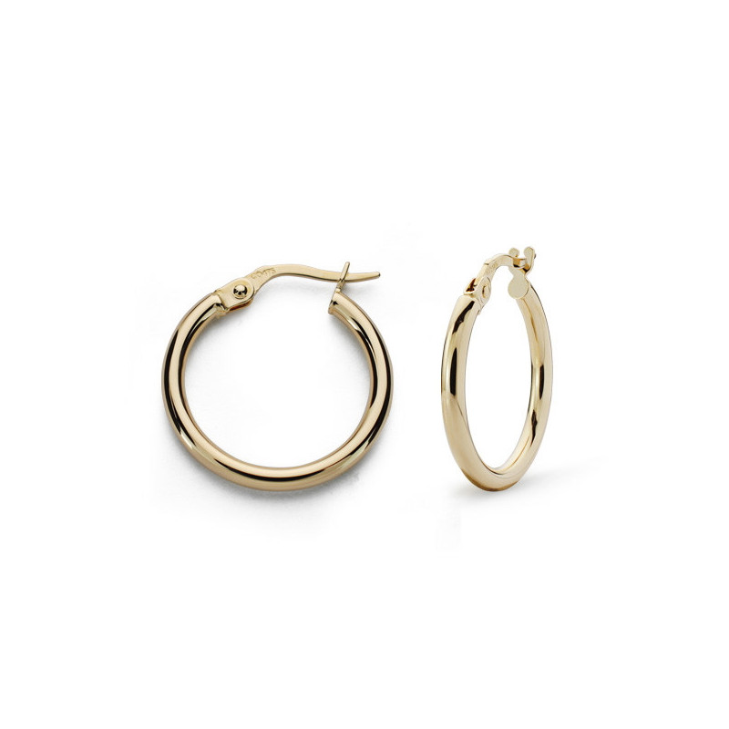 Pendientes Aros Mujer Oro 18 ktes Lisos Grosor 2 mm Tamaño 14 mm - 000022714