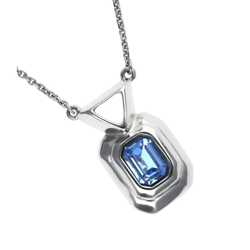 Collar Mujer Uno de 50 COL2071AZUMTL0U Chapado Plata Cristal Azul - 000500905