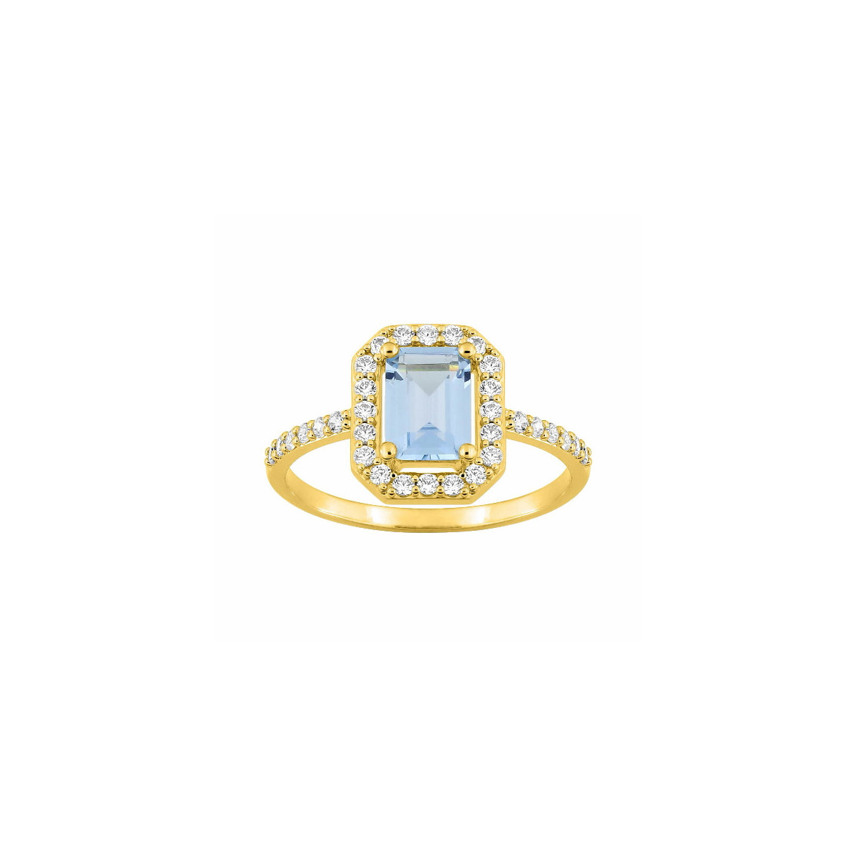 Anillo Mujer Plaque Chapada Circonita Azul y Blancas 14 - 000280128