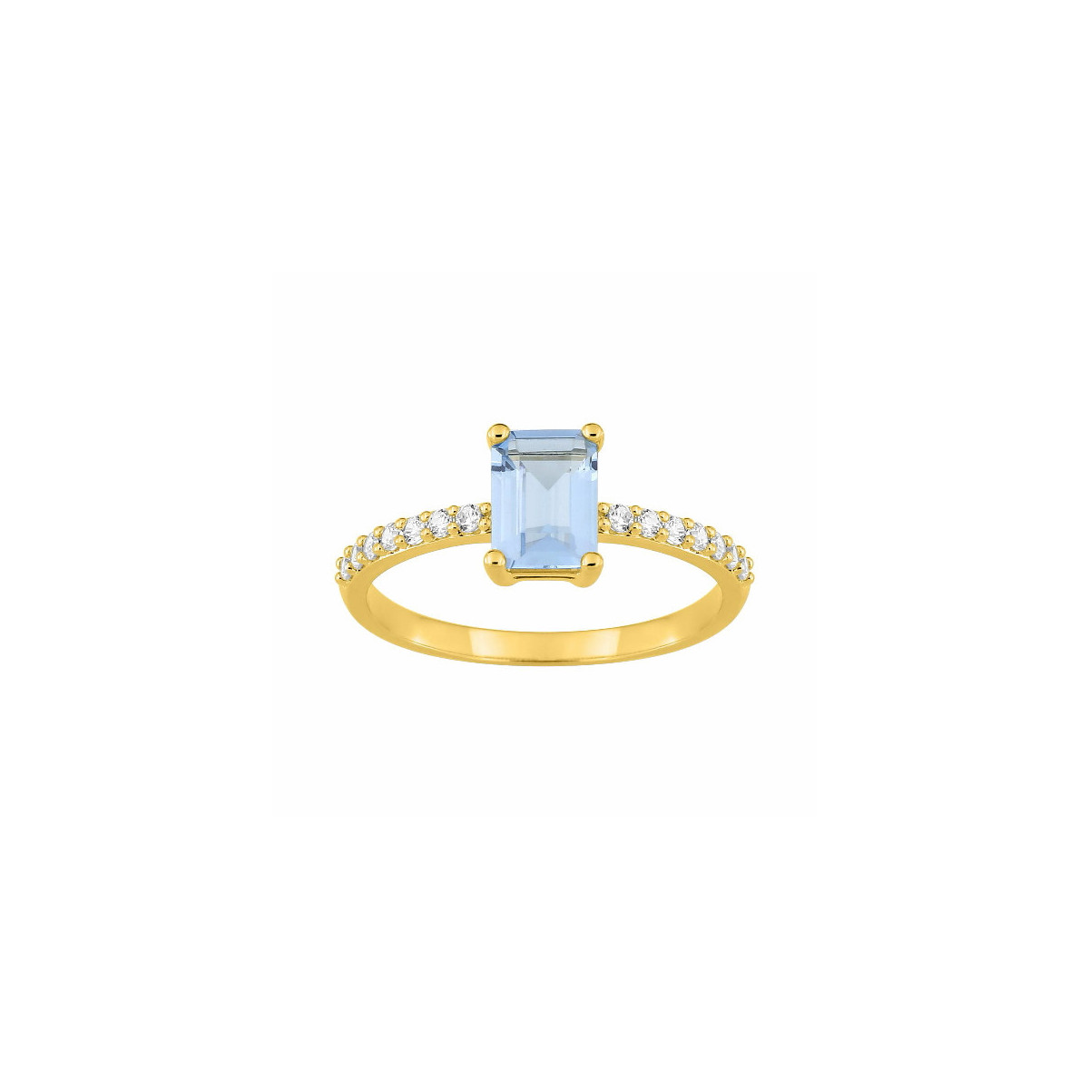 Anillo Mujer Plaque Chapado Circonitas Azul y Blancas 12 - 000280129