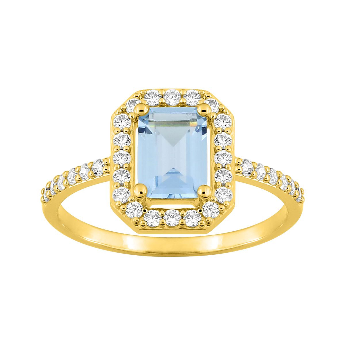 Anillo Mujer Plaque Chapada Circonita Azul y Blancas 14 - 000280128