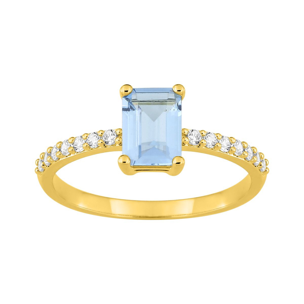 Anillo Mujer Plaque Chapado Circonitas Azul y Blancas 12 - 000280129