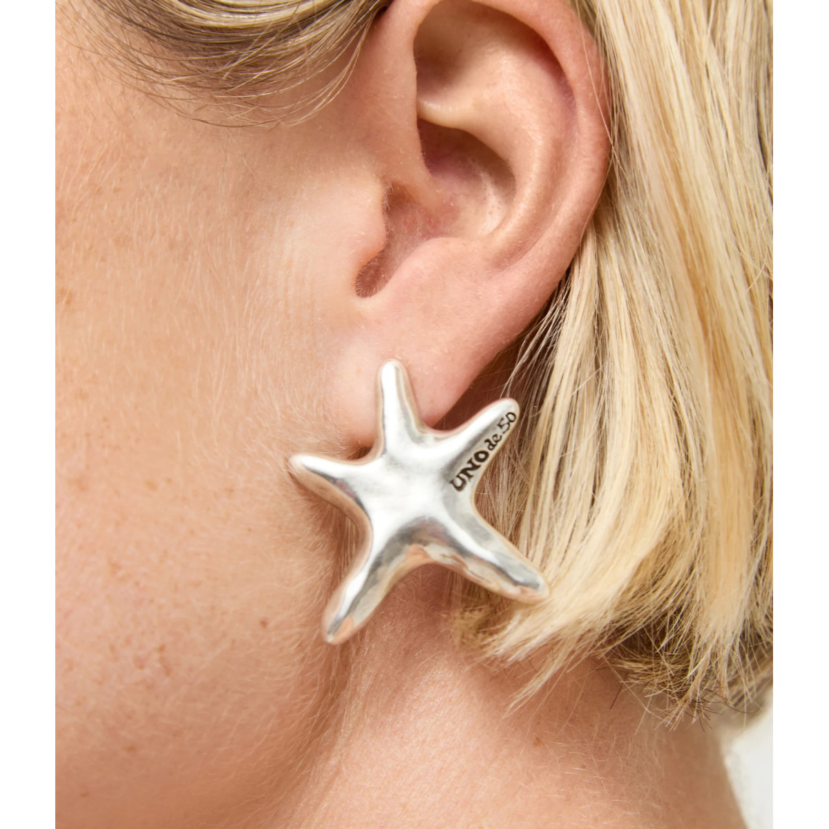 Pendientes Mujer Uno de 50 PEN1098MTL0000U Chapado Plata 15 mm - 000500115