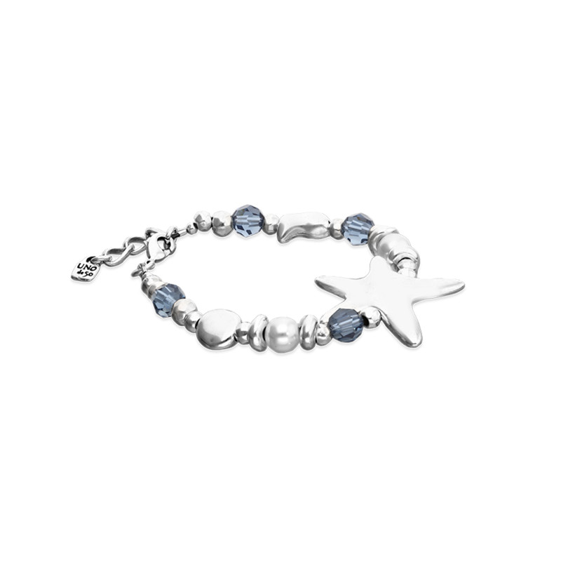Pulsera Mujer Uno de 50 PUl2660AZUMTL0M Chapado Plata Cristal Perla M - 000500121