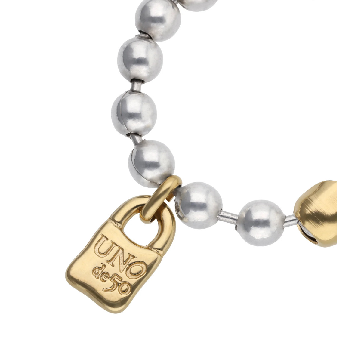 Pulsera Mujer Uno de 50 PUL1215OROMTL0M Chpado Plata Bicolor Bolas M - 000500916