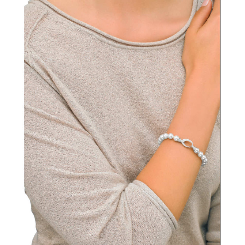 Pulsera Mujer Majorica Plata Bolas 8 mm 19 cm 09864.01.2.B19.021.1 - 000450762