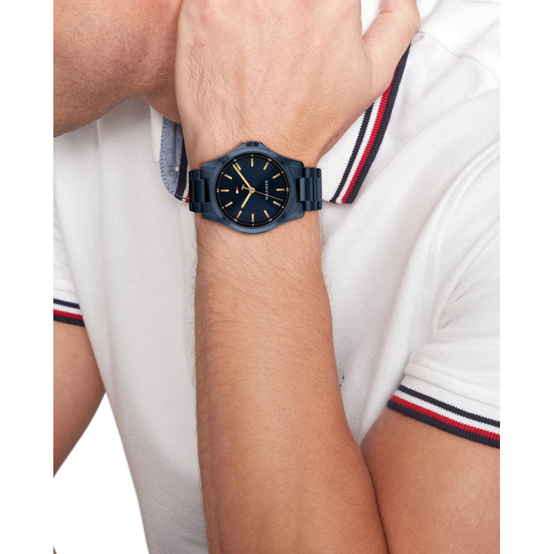 Reloj Hombre Tommy Hilfiguer Cuarzo Acero IP Azul Brazalete 42 mm - 1710742