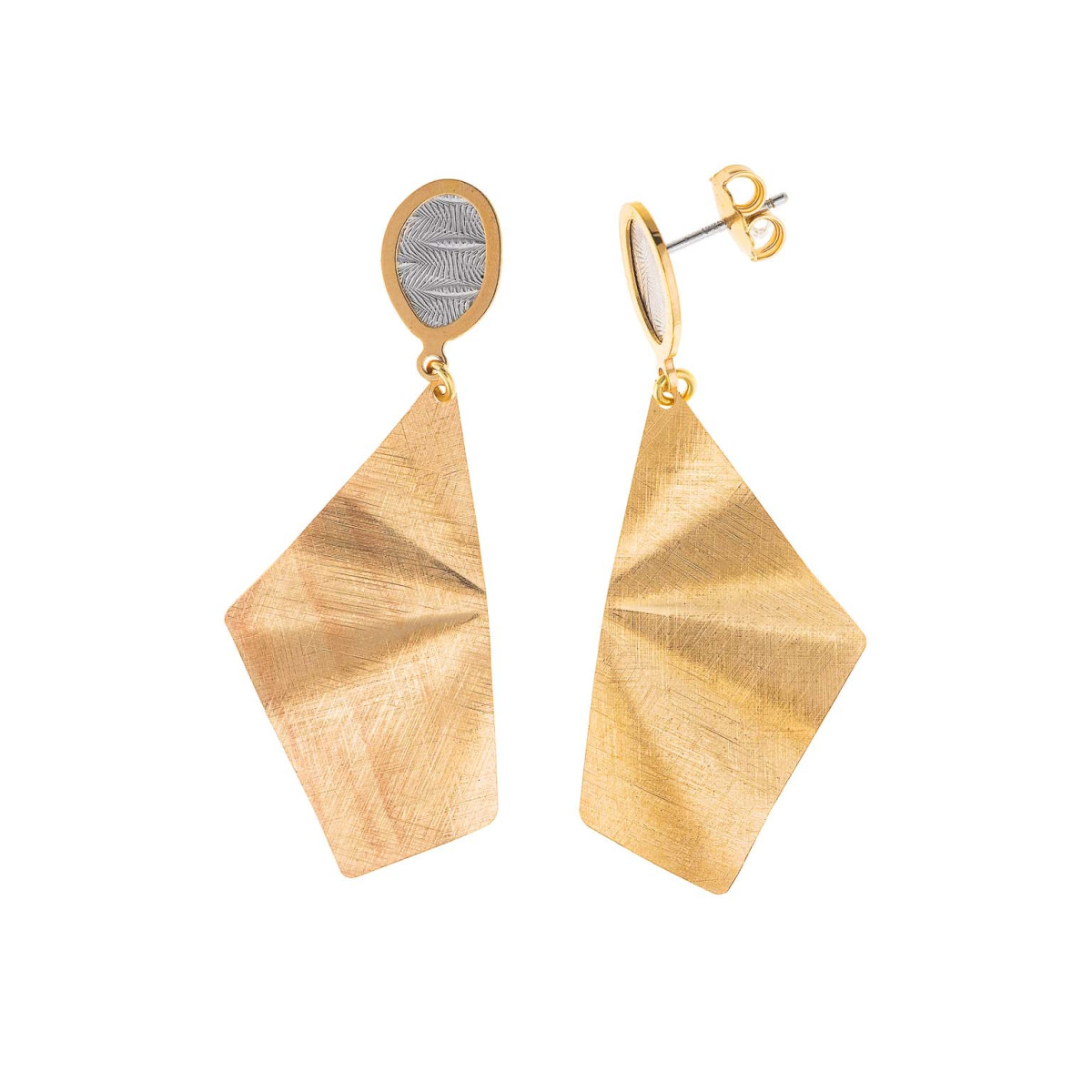 Pendientes Mujer Salvatore Plata Bicolor Mate 21 x 60 mm - 000230987