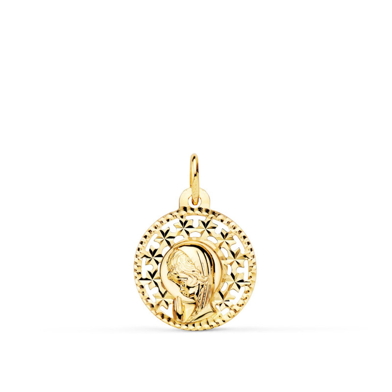 Medalla Niña Oro 18 ktes Comunión Virgen Tam 16 mm - 000150537
