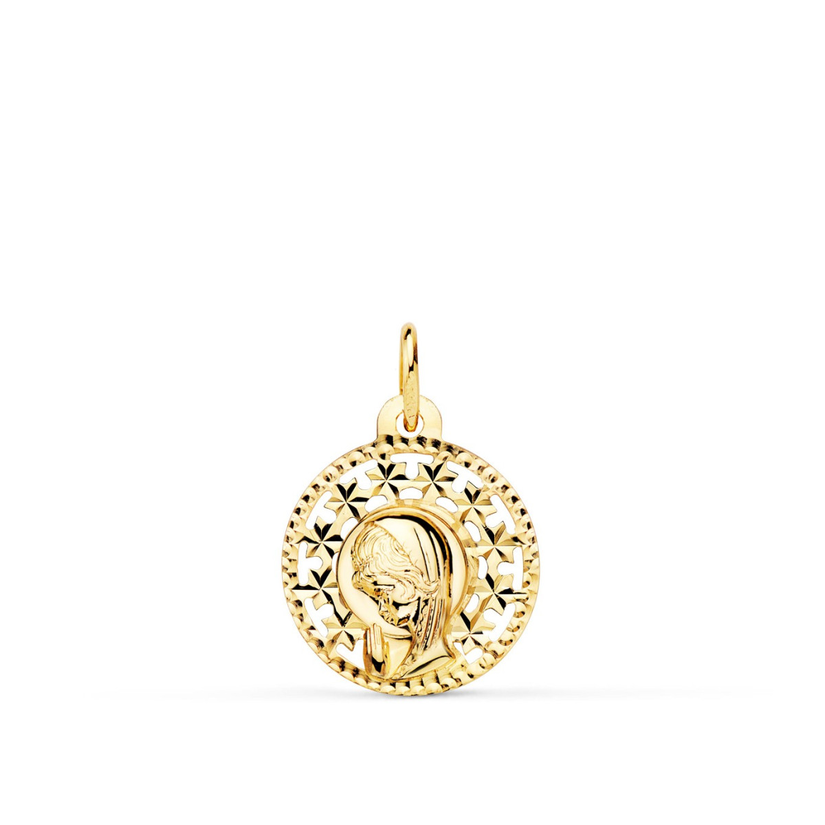 Medalla Niña Oro 18 ktes Comunión Virgen Tam 16 mm - 000150537