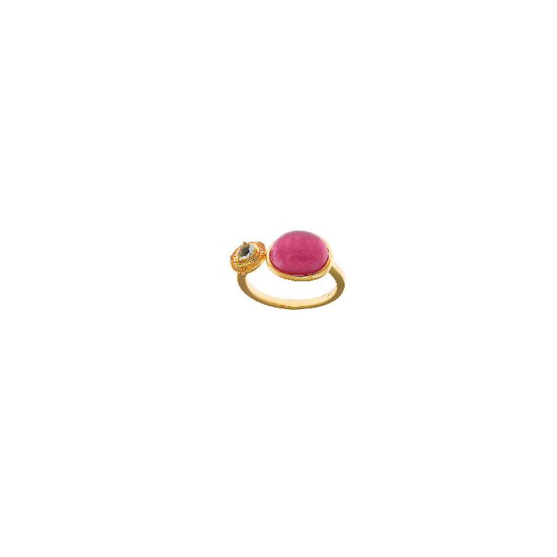 Anillo Mujer Salvatore Plata Dorada Cuarzo Rosas 14 - 000230970