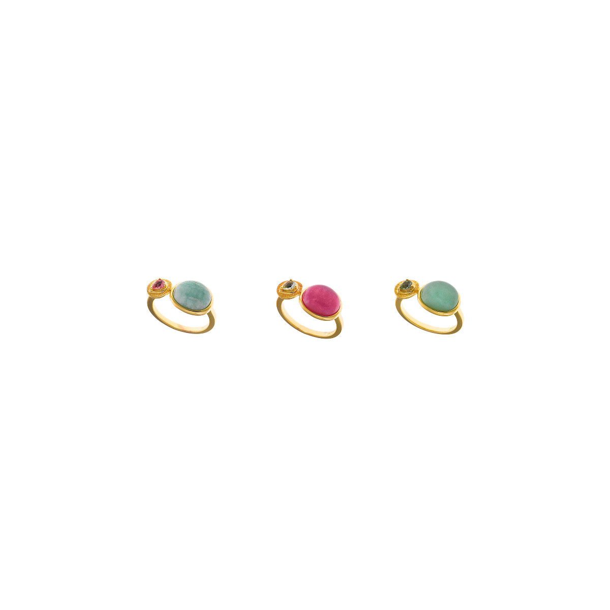 Anillo Mujer Salvatore Plata Dorada Cuarzo Rosas 14 - 000230970