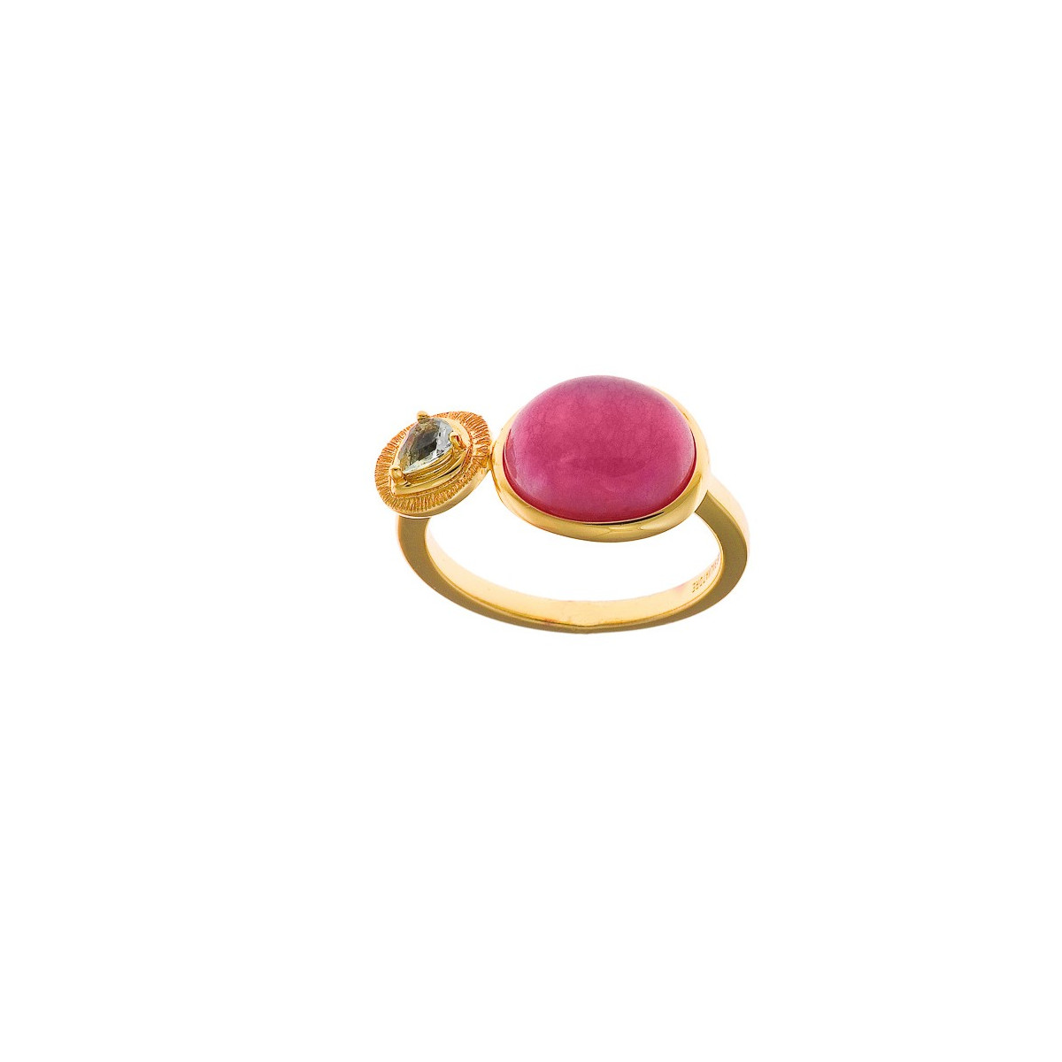 Anillo Mujer Salvatore Plata Dorada Cuarzo Rosas 14 - 000230970