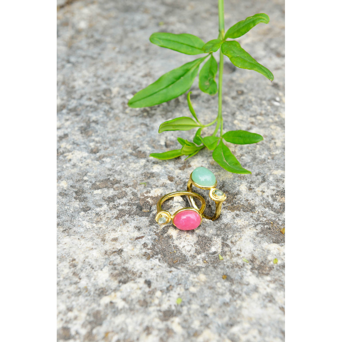 Anillo Mujer Salvatore Plata Dorada Cuarzo Rosas 14 - 000230970