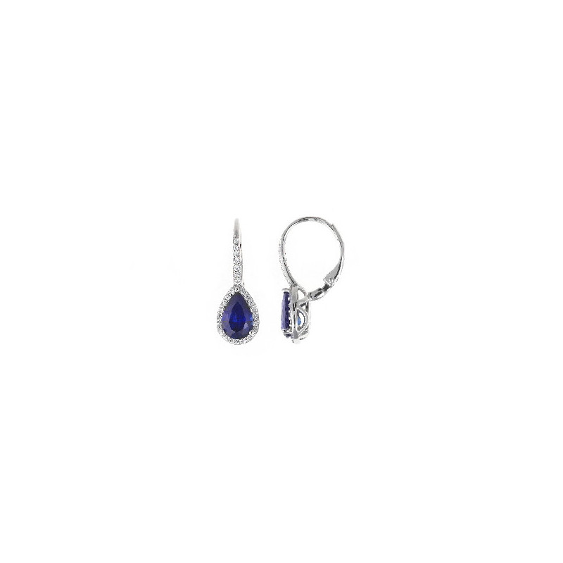 Pendientes Mujer Salvatore Plata Circonitas Zafiros Gancho - 000230977