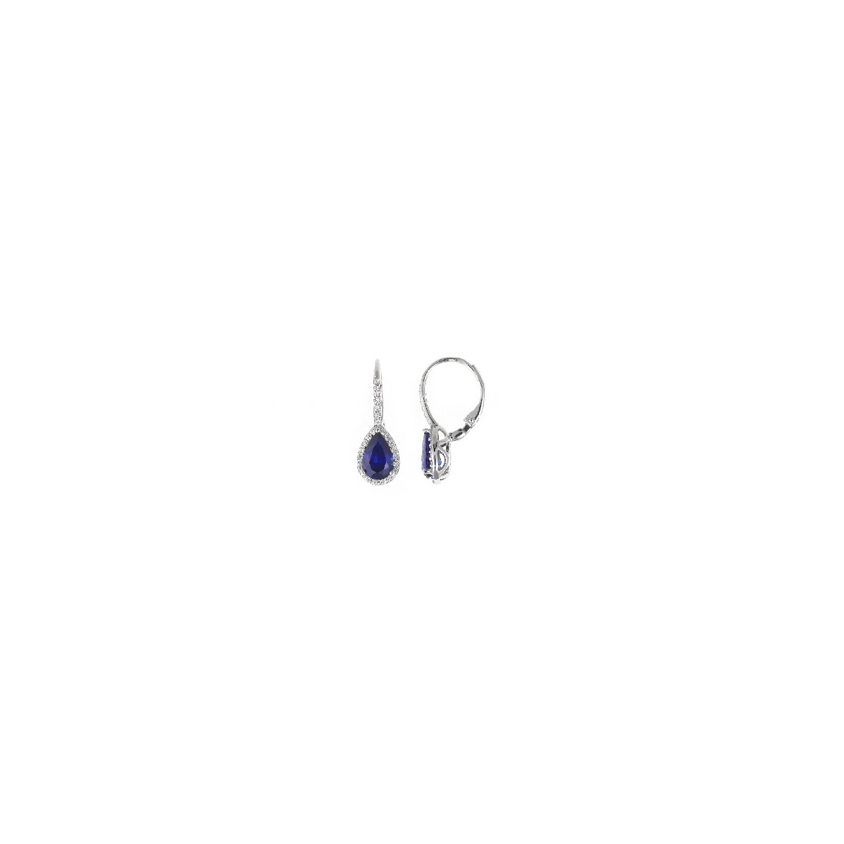 Pendientes Mujer Salvatore Plata Circonitas Zafiros Gancho - 000230977