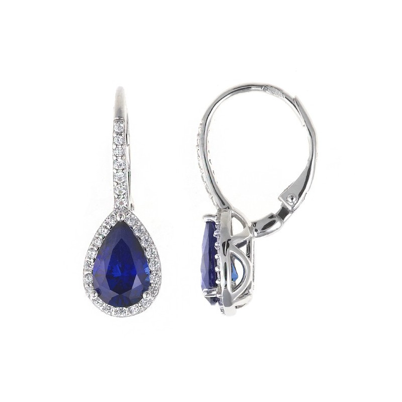 Pendientes Mujer Salvatore Plata Circonitas Zafiros Gancho - 000230977