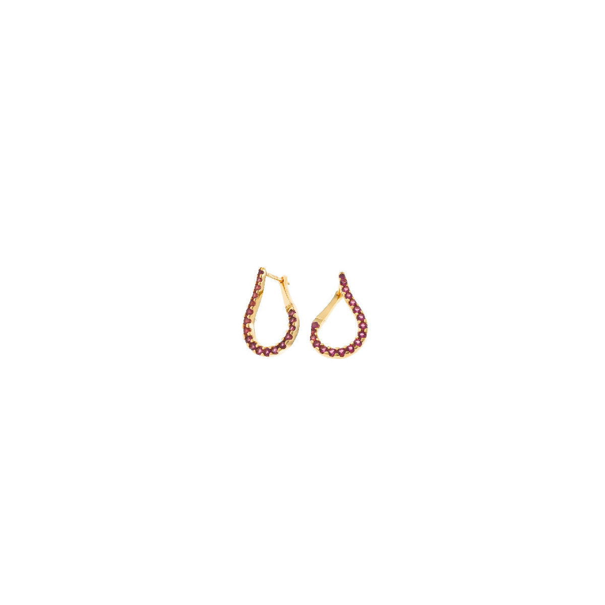 Pendientes Mujer Salvatore Plata Dorada Circonias Rosas 15 x 25 mm - 000230972