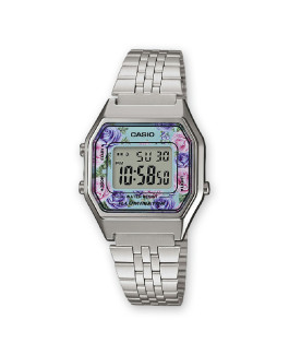 Casio Original LA680WEA-2CEF Reloj Mujer Digital Metal Tamaño 28 mm Flores - 000360084